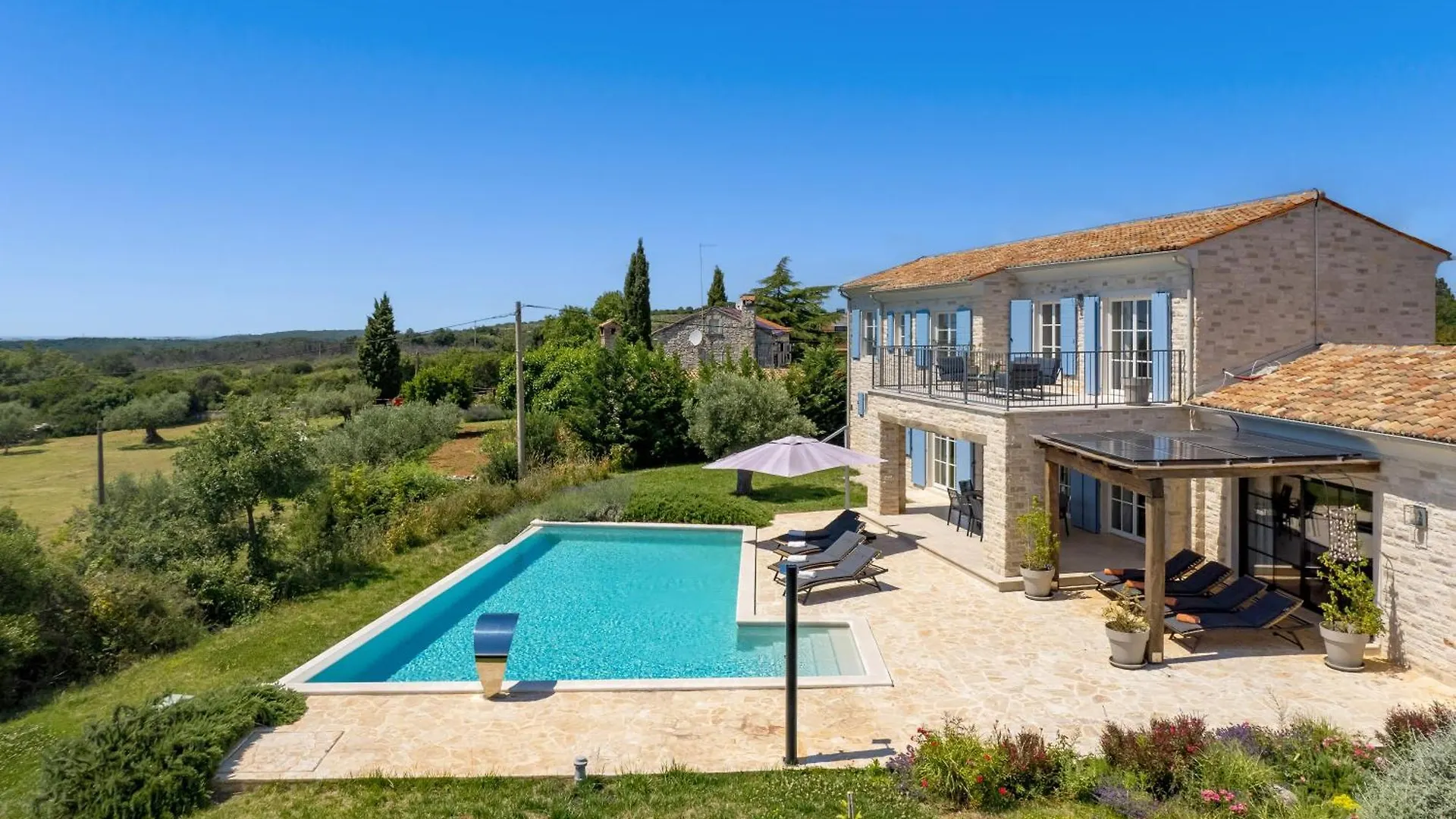 Villa Plava With Panoramic Seaview And Big Pool Bale